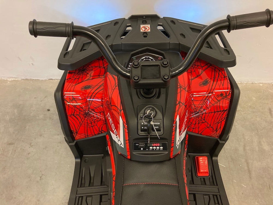 Elektrische Kinderquad Spider 12V Rood - Met Spider Print - Trapautodealer