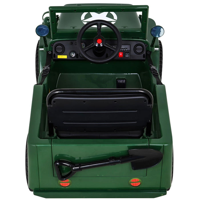 Army Legerjeep 4WD 1-Persoons Kinderauto 12V + 2.4G RC (Willys Look) - Trapautodealer