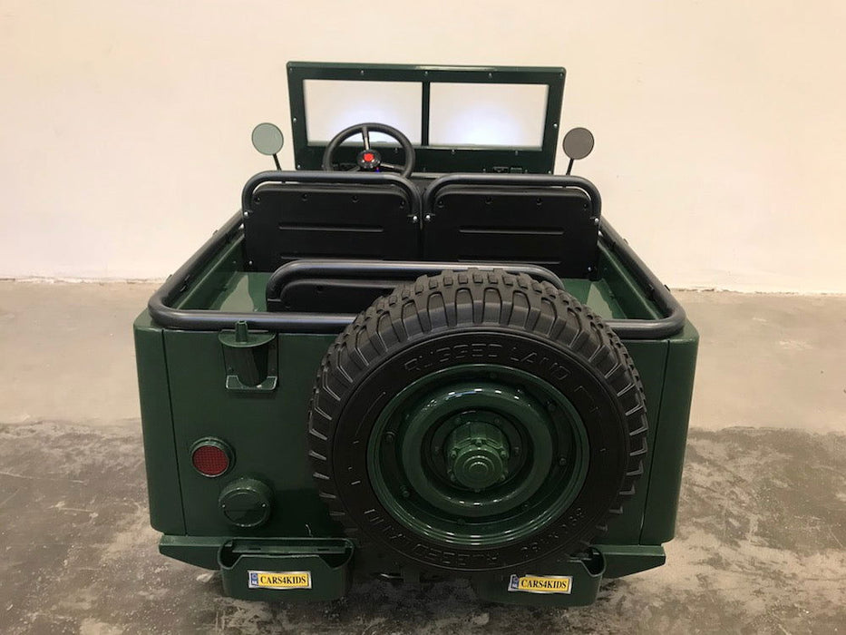 Army Legerjeep 4WD 3-Persoons Kinderauto 24V + 2.4G RC (Willy Look) - Trapautodealer
