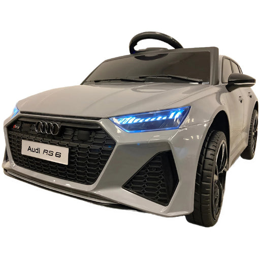 Audi RS6 Kinderauto 12 Volt + 2.4G Afstandsbediening (nardo grijs) - Trapautodealer