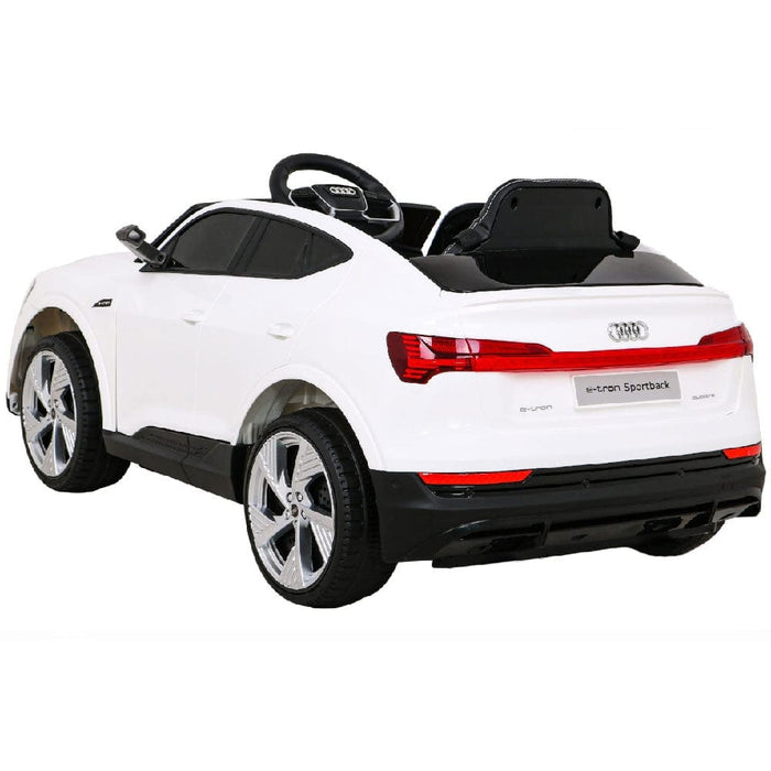 Audi E-Tron Sportback Auto voor Kinderen 12V + 2.4G RC (wit) - Trapautodealer