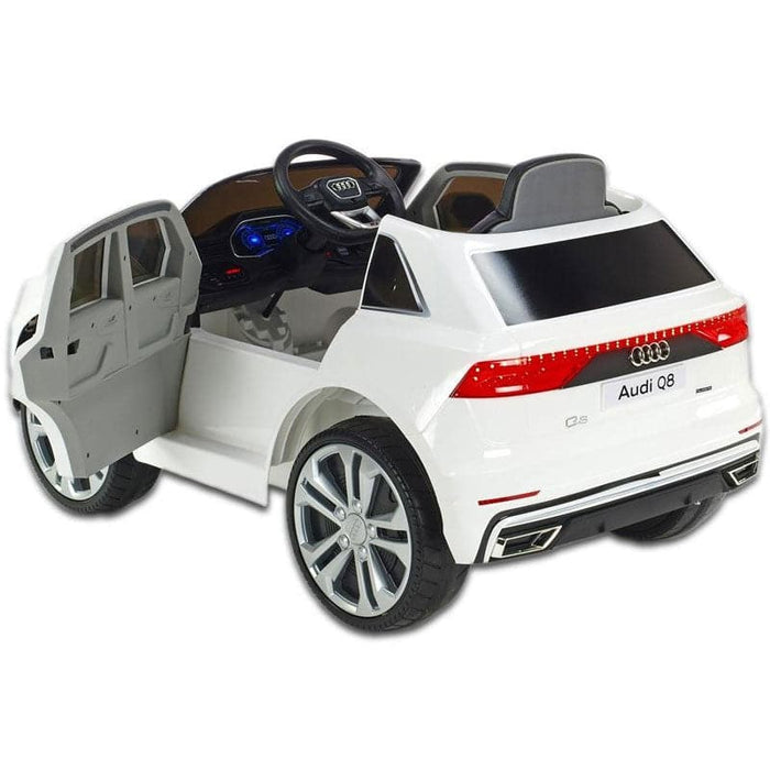 Audi Q8 Auto Voor Kinderen 12V + 2.4G RC (wit) - Trapautodealer