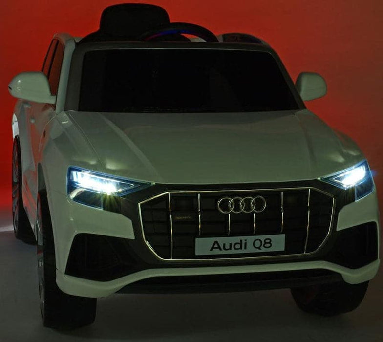Audi Q8 Auto Voor Kinderen 12V + 2.4G RC (wit) - Trapautodealer