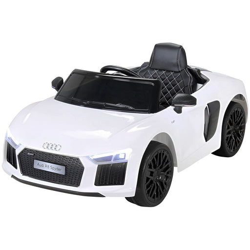 Audi R8 Spyder Kinderauto 12V + 2.4G RC (wit) - Trapautodealer