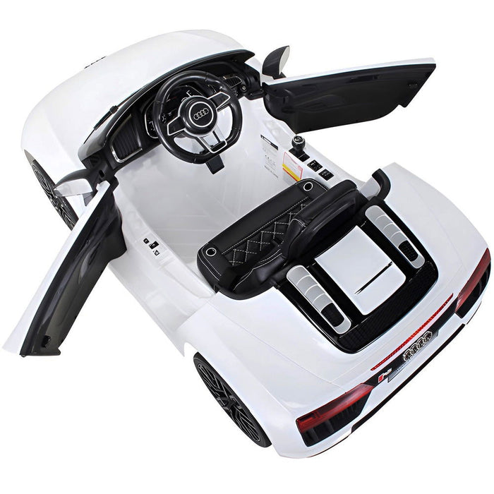 Audi R8 Spyder Kinderauto 12V + 2.4G RC (wit) - Trapautodealer