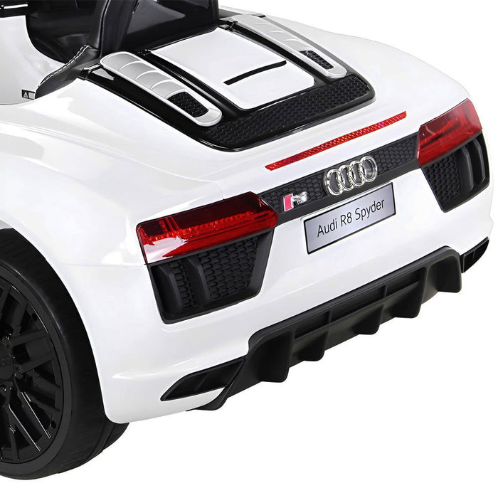 Audi R8 Spyder Kinderauto 12V + 2.4G RC (wit) - Trapautodealer