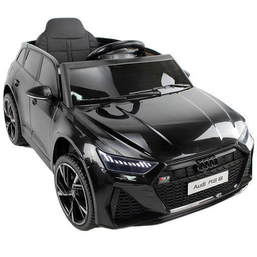 Audi RS6 Elektrische Kinderauto 12V + 2.4G Afstandsbediening (zwart) - Trapautodealer