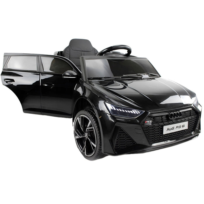 Audi RS6 Elektrische Kinderauto 12V + 2.4G Afstandsbediening (zwart) - Trapautodealer