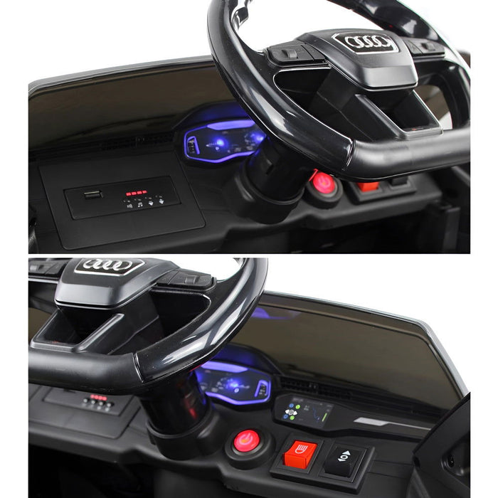 Audi RS6 Elektrische Kinderauto 12V + 2.4G Afstandsbediening (zwart) - Trapautodealer