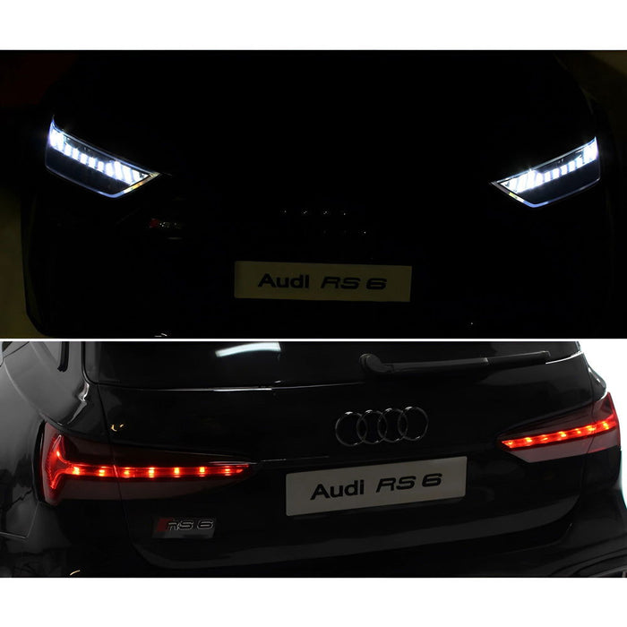 Audi RS6 Elektrische Kinderauto 12V + 2.4G Afstandsbediening (zwart) - Trapautodealer