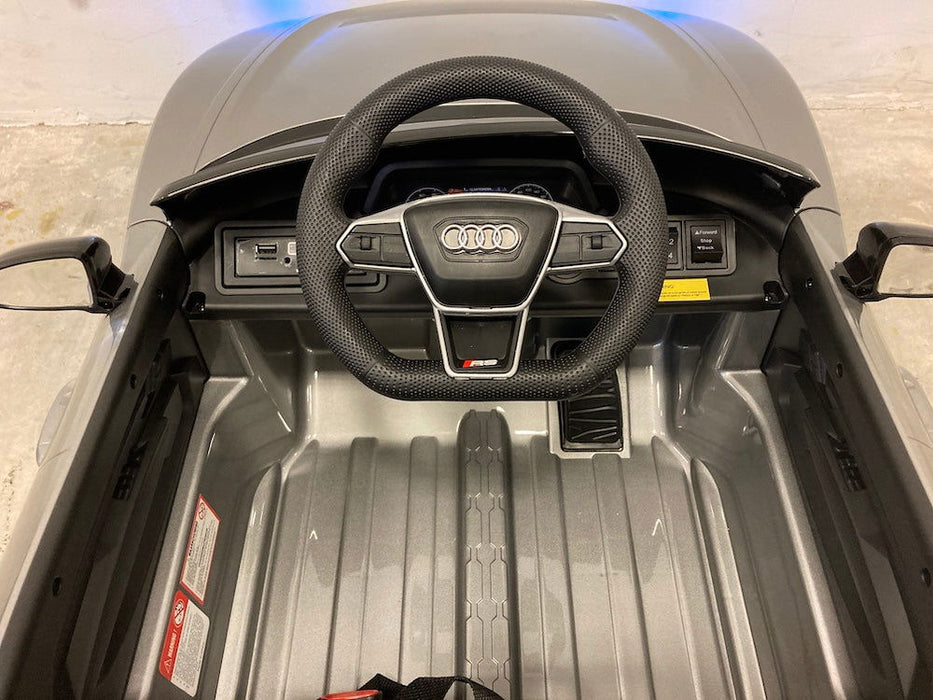 Audi RS E-Tron GT Accu Auto Voor Kinderen 12V 4WD + 2.4G RC (zilver) - Trapautodealer