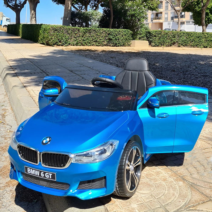 BMW 6 GT Accu Auto 12V + 2.4G RC (blauw) - Trapautodealer