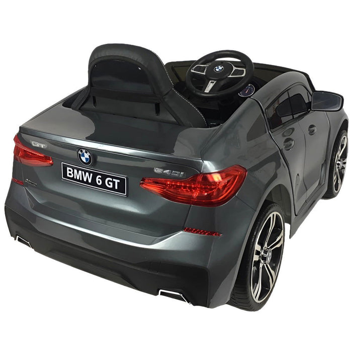 BMW 6 GT Elektrische Kinder Auto 12V + 2.4G RC (grijs) - Trapautodealer