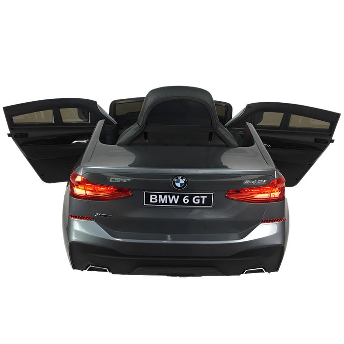 BMW 6 GT Elektrische Kinder Auto 12V + 2.4G RC (grijs) - Trapautodealer