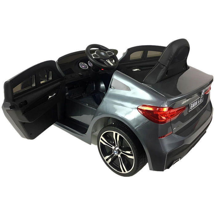 BMW 6 GT Elektrische Kinder Auto 12V + 2.4G RC (grijs) - Trapautodealer