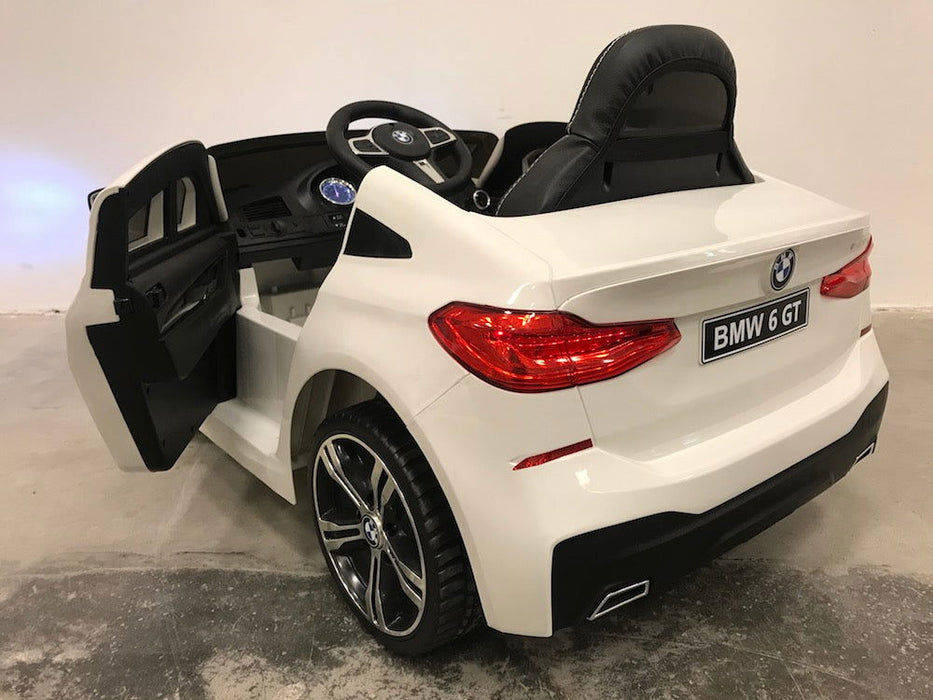 BMW 6 GT Elektrische Speelgoedauto 12V + 2.4G RC (wit) - Trapautodealer