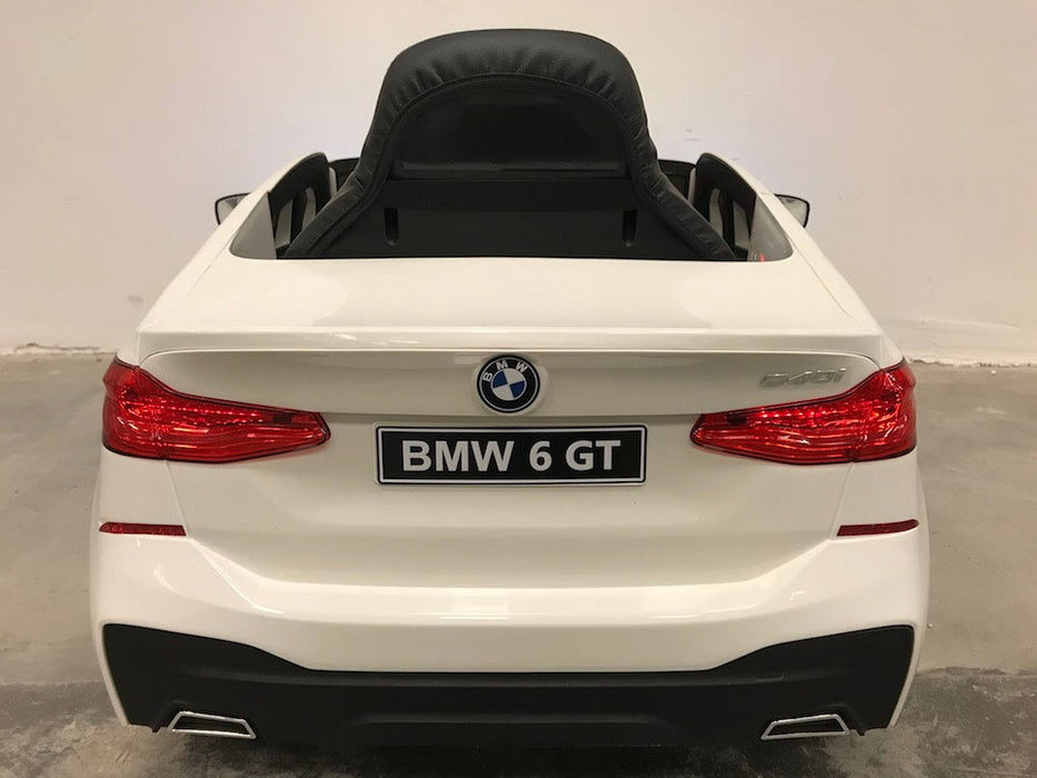 BMW 6 GT Elektrische Speelgoedauto 12V + 2.4G RC (wit) - Trapautodealer