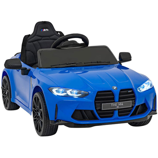 BMW M4 Competition Auto voor Kinderen 12V + 2.4G Afstandsbediening (blauw) - Trapautodealer