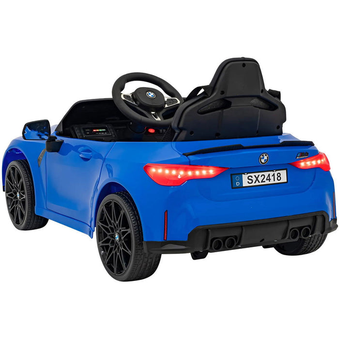 BMW M4 Competition Auto voor Kinderen 12V + 2.4G Afstandsbediening (blauw) - Trapautodealer