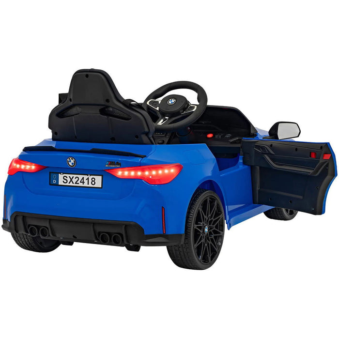 BMW M4 Competition Auto voor Kinderen 12V + 2.4G Afstandsbediening (blauw) - Trapautodealer