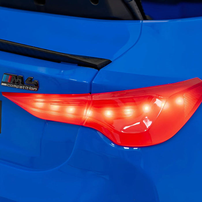 BMW M4 Competition Auto voor Kinderen 12V + 2.4G Afstandsbediening (blauw) - Trapautodealer