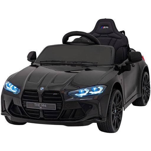 BMW M4 Competition Elektrische Kinderauto 12V + 2.4G RC (zwart) - Trapautodealer