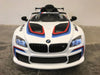 BMW M6 GT3 kinderauto 12V + 2.4G RC Wit - Trapautodealer