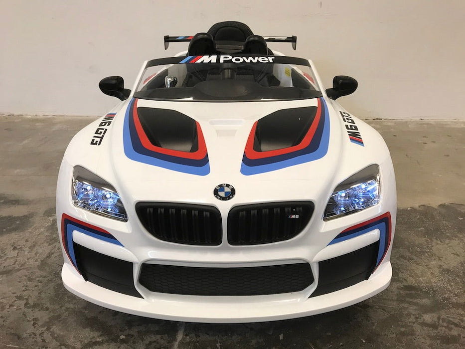 BMW M6 GT3 kinderauto 12V + 2.4G RC Wit - Trapautodealer