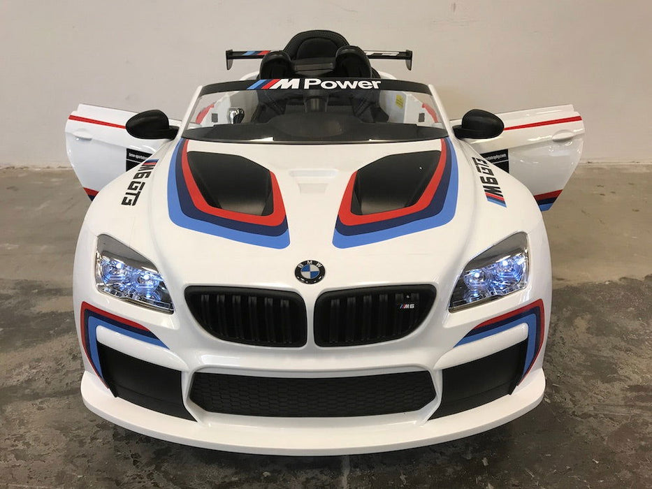 BMW M6 GT3 kinderauto 12V + 2.4G RC Wit - Trapautodealer