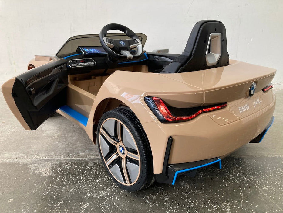 BMW i4 Auto Voor Kinderen 12V + 2.4G RC (brons) - Trapautodealer