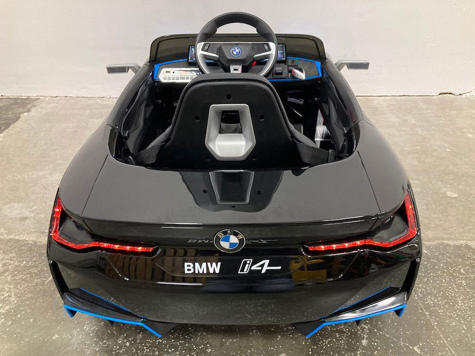 BMW i4 Elektrische kinderauto 12V  + 2.4G RC zwart metallic - Trapautodealer