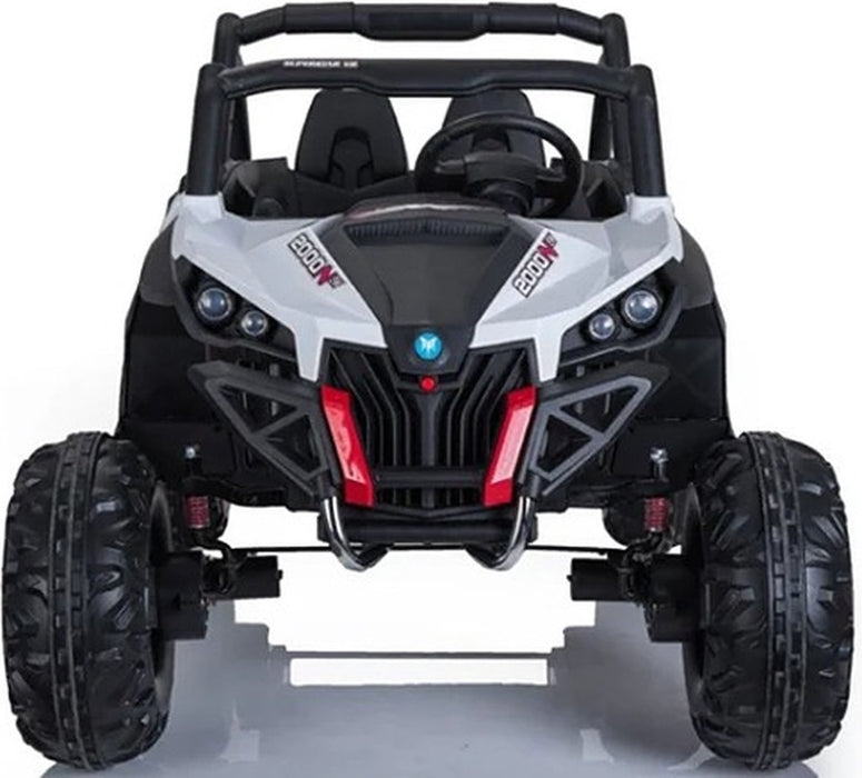 Buggy UTV MX 4WD Kinderauto 2-Persoons 12V MP4 + 2.4G RC (wit) - Trapautodealer