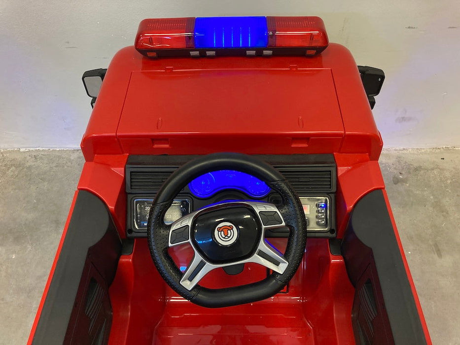 Brandweer Kinderauto 12V + 2.4G RC (rood) - Trapautodealer