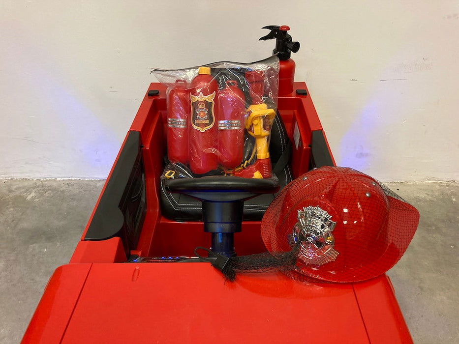 Brandweer Kinderauto 12V + 2.4G RC (rood) - Trapautodealer