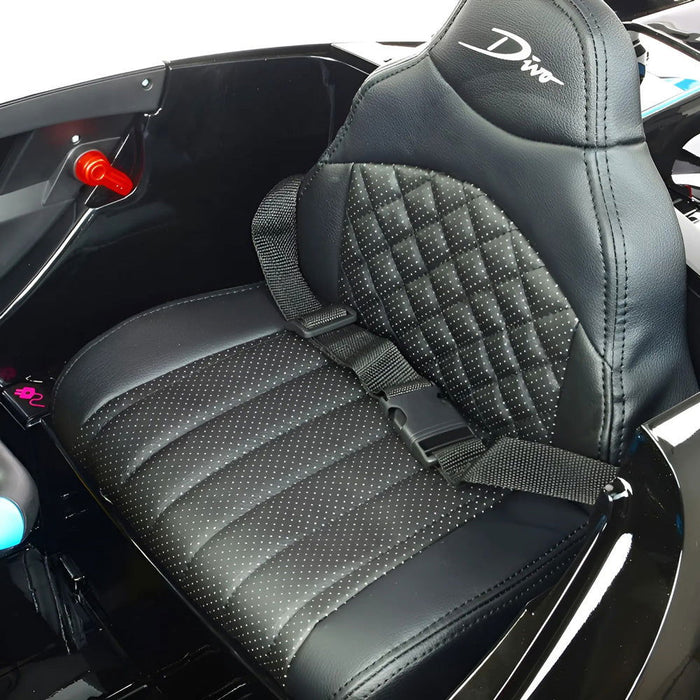 Bugatti Divo Kinderauto 12 Volt + 2.4G Afstandsbediening (zwart) - Trapautodealer