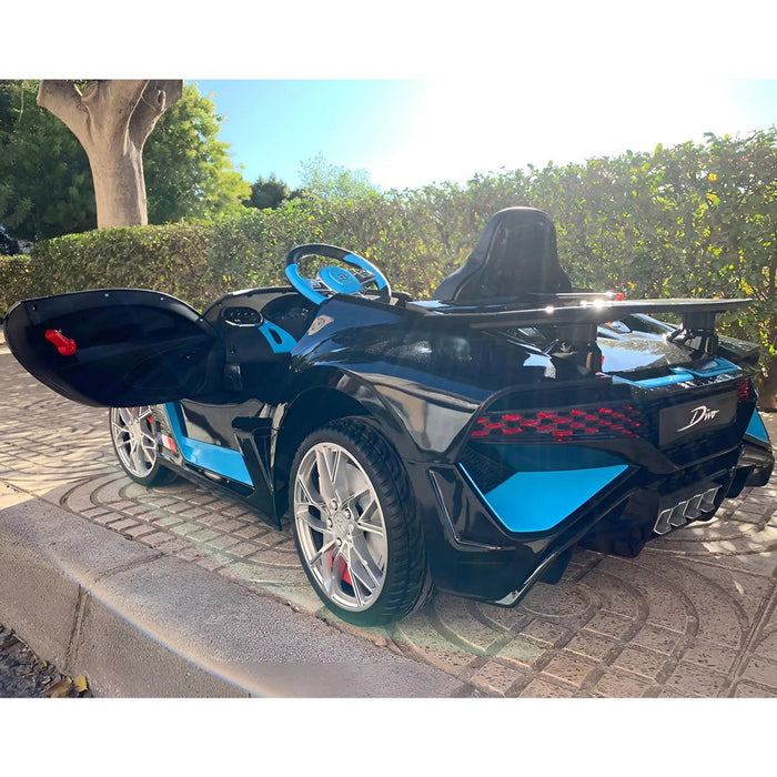 Bugatti Divo Kinderauto 12 Volt + 2.4G Afstandsbediening (zwart) - Trapautodealer