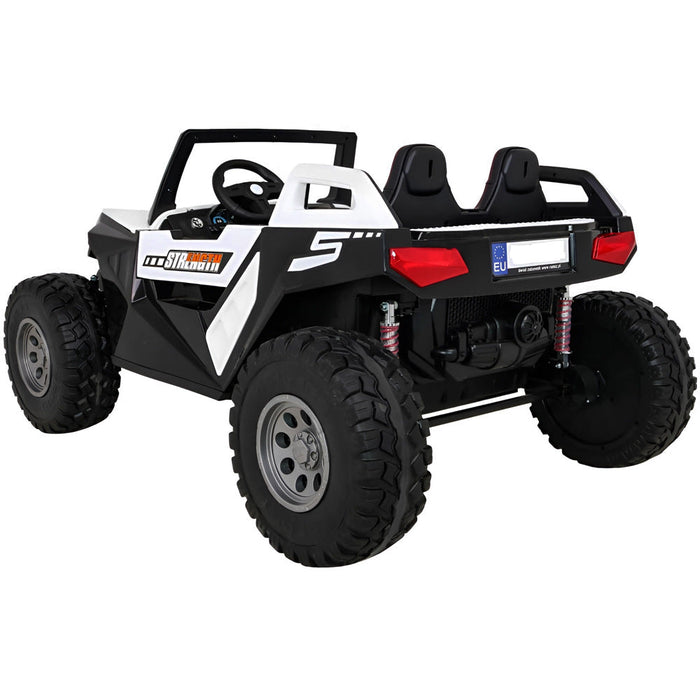 Buggy Auto Voor Kinderen 24V High Speed 4WD + 2.4G RC (wit) - Trapautodealer