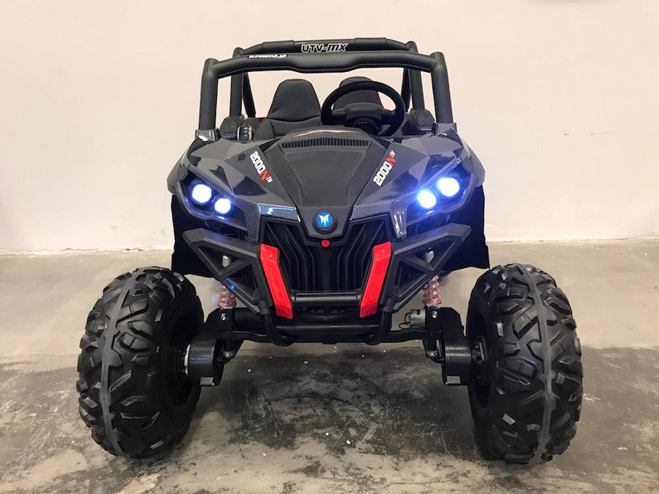 Buggy UTV MX 4WD 2-Persoons Kinderauto 12V + 2.4G RC (carbon) - Trapautodealer