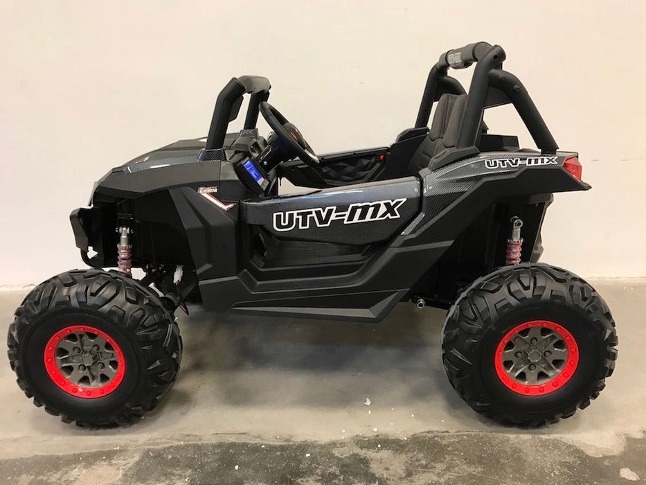 Buggy UTV MX 4WD 2-Persoons Kinderauto 12V + 2.4G RC (carbon) - Trapautodealer