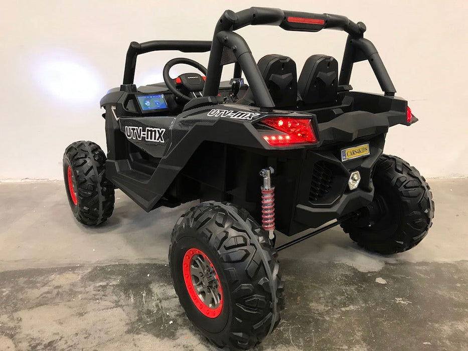 Buggy UTV MX 4WD 2-Persoons Kinderauto 12V + 2.4G RC (carbon) - Trapautodealer