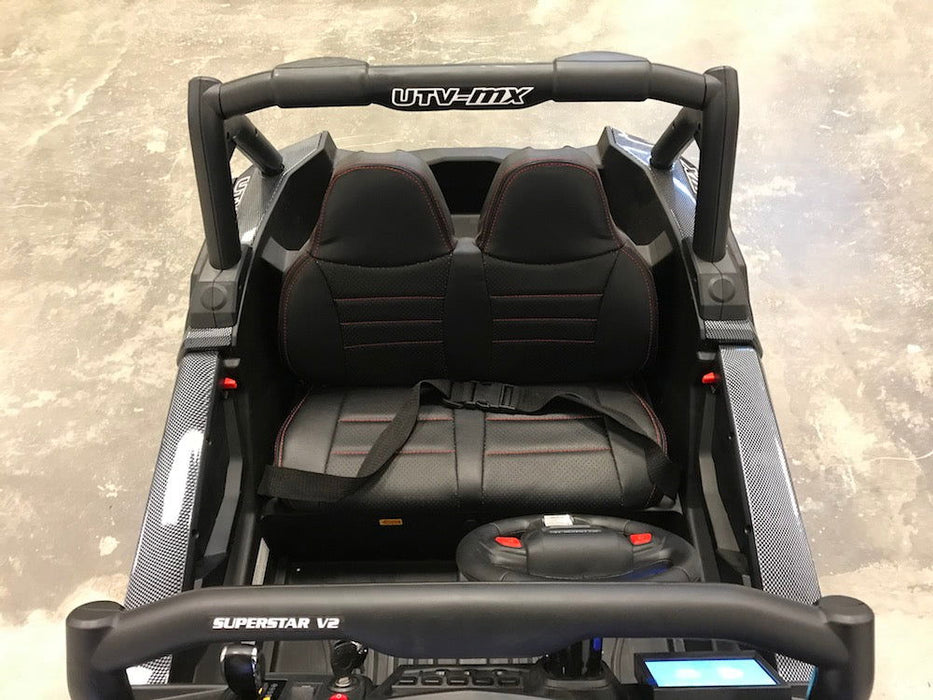 Buggy UTV MX 4WD 2-Persoons Kinderauto 12V + 2.4G RC (carbon) - Trapautodealer