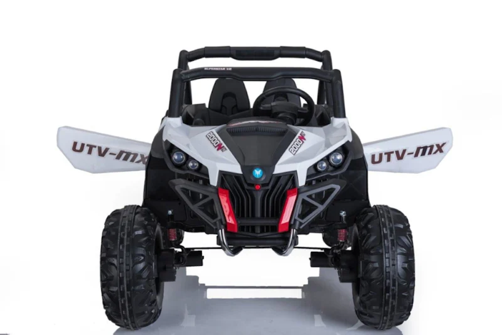Buggy UTV MX 4WD Kinderauto 2-Persoons 12V MP4 + 2.4G RC (wit) - Trapautodealer
