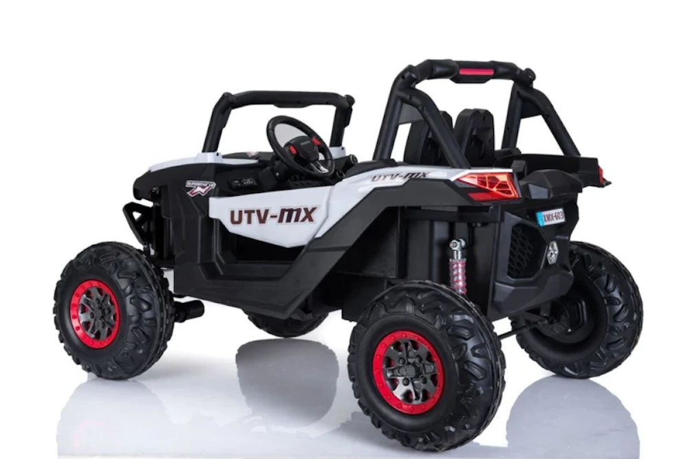 Buggy UTV MX 4WD Kinderauto 2-Persoons 12V MP4 + 2.4G RC (wit) - Trapautodealer