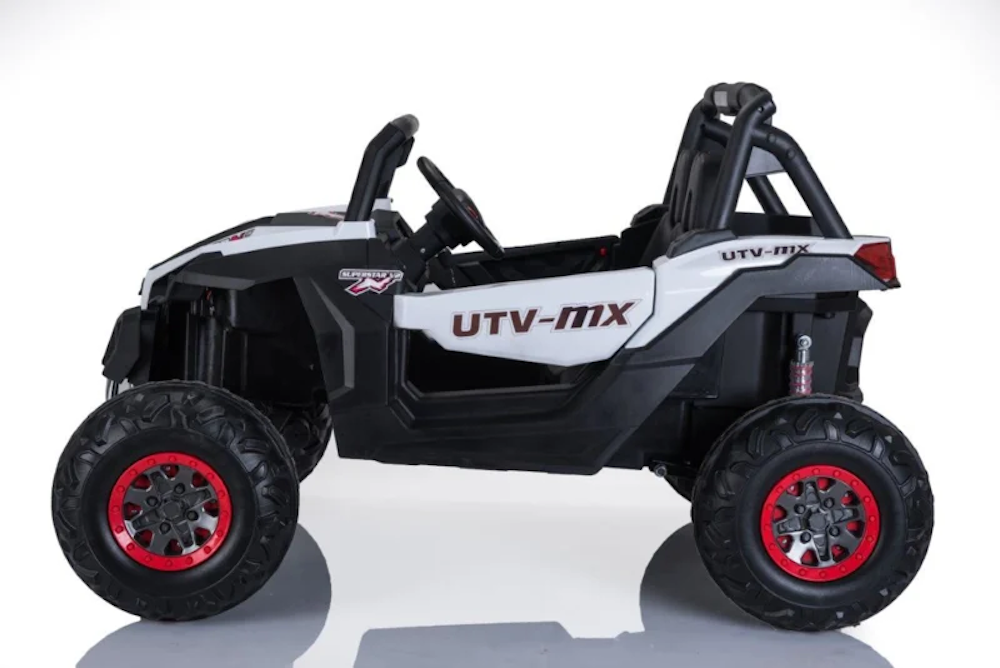 Buggy UTV MX 4WD Kinderauto 2-Persoons 12V MP4 + 2.4G RC (wit) - Trapautodealer