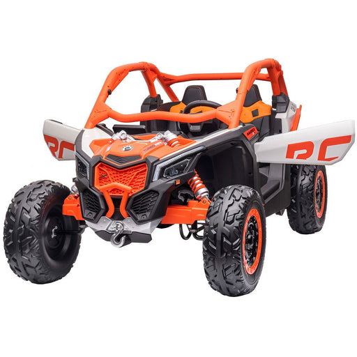 Can-Am Maverick 4WD Buggy 2-Persoons Kinderauto 24V + 2.4G RC (oranje + MP4) - Trapautodealer