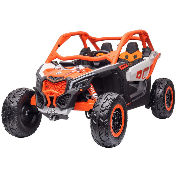 Can-Am Maverick 4WD Buggy 2-Persoons Kinderauto 24V + 2.4G RC (oranje + MP4) - Trapautodealer