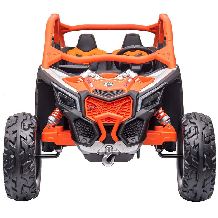 Can-Am Maverick 4WD Buggy 2-Persoons Kinderauto 24V + 2.4G RC (oranje + MP4) - Trapautodealer
