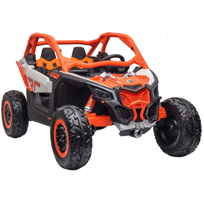 Can-Am Maverick 4WD Buggy 2-Persoons Kinderauto 24V + 2.4G RC (oranje + MP4) - Trapautodealer