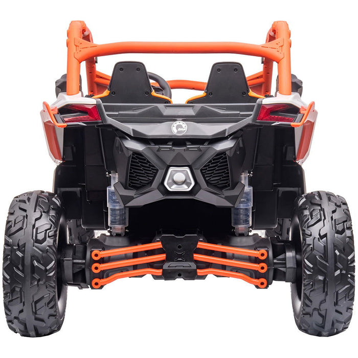 Can-Am Maverick 4WD Buggy 2-Persoons Kinderauto 24V + 2.4G RC (oranje + MP4) - Trapautodealer