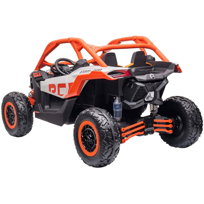 Can-Am Maverick 4WD Buggy 2-Persoons Kinderauto 24V + 2.4G RC (oranje + MP4) - Trapautodealer